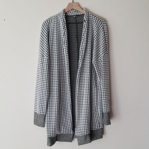 Black and white checkered cardigan